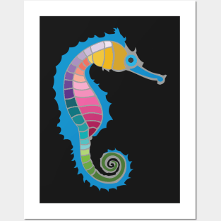 Rainbow Seahorse Posters and Art